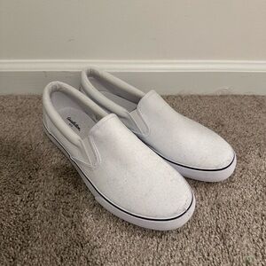 Target White Loafers Slip-Ons Canvas